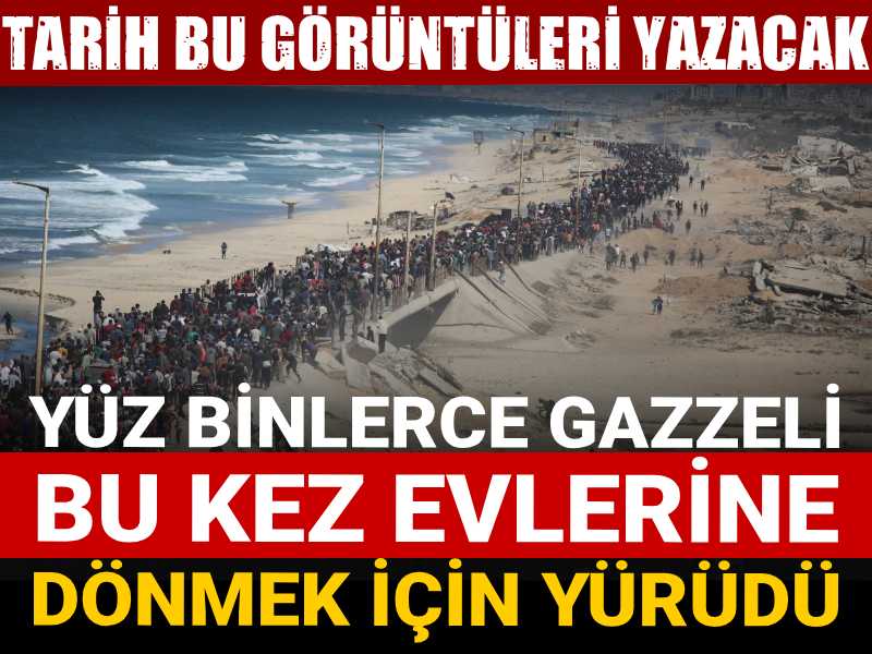 yuz binlerce gazzeli bu kez evlerine donmek icin yurudu tarih bu goruntuleri yazacak zTrRJrbI